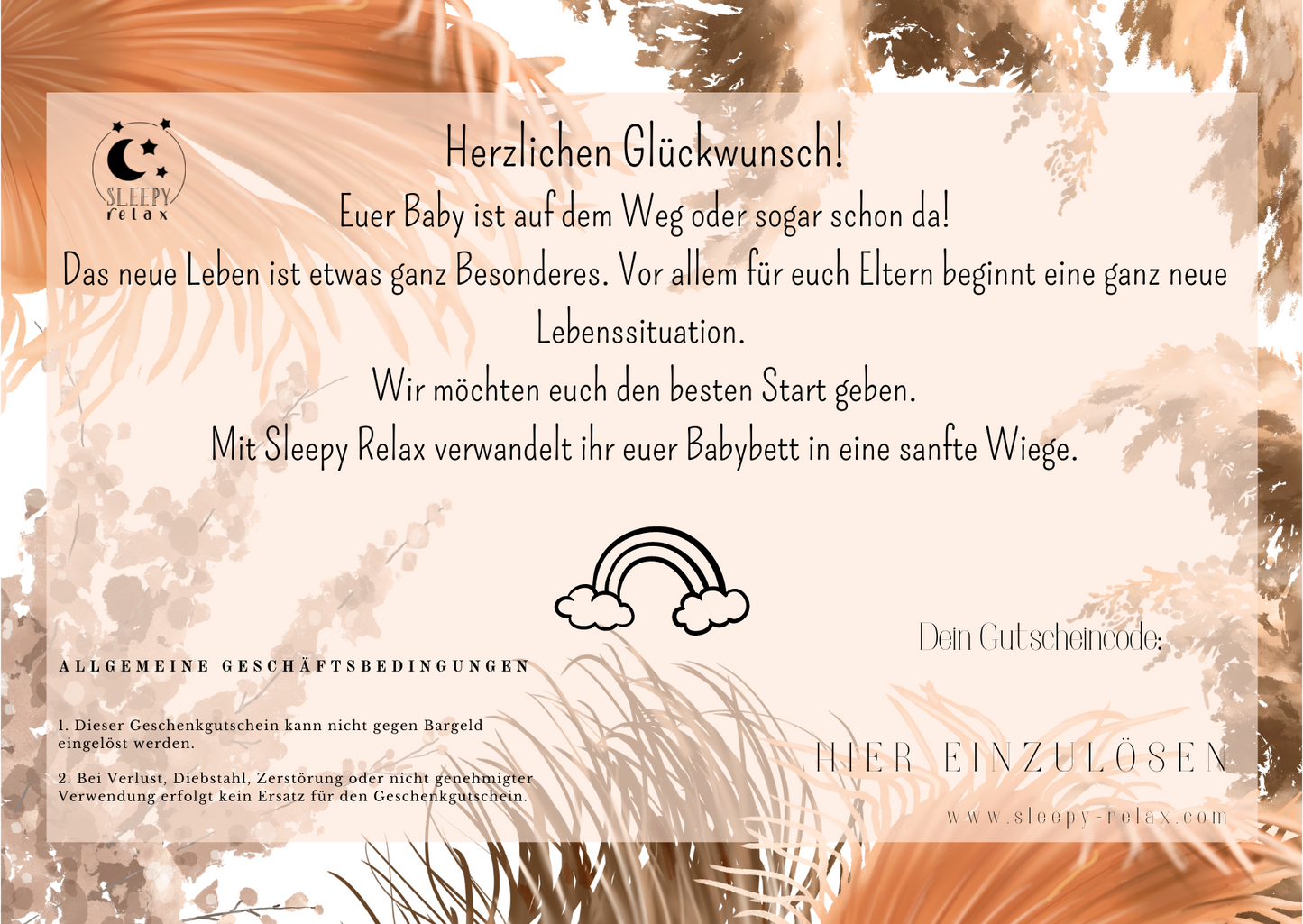 Mein Baby schläft nicht Geschenkgutschein Einschlafhilfe Sleepy Relax